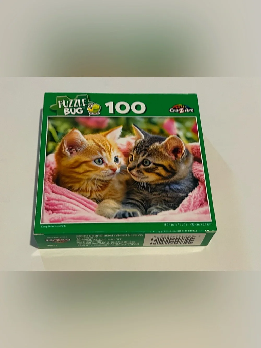 New “Cozy Kittens in Pink” Puzzle 100 Pieces 8.75” x 11.25” Puzzlebug  Cra-Z-Art